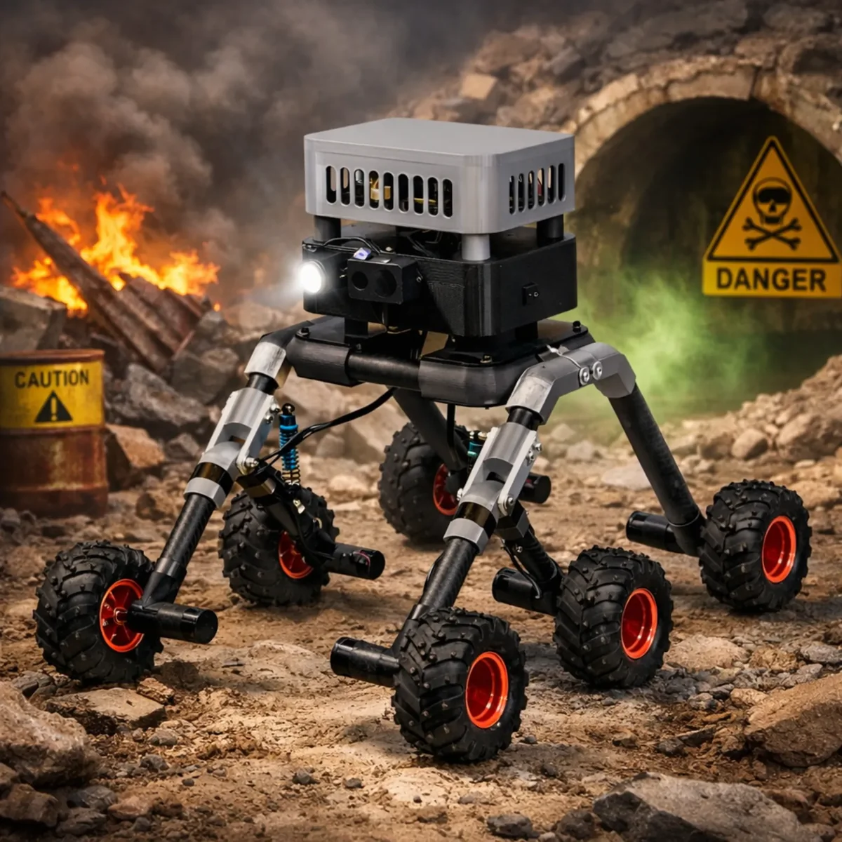 AeroScan Rover - 6-wheel autonomous rover for field environmental scanning